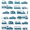 imageCamco Life is Better at The Campsite QueenSize Bed Sheets  Set Includes 1 Fitted 1 Flat Sheet and 2 Pillow Cases  Blue RV Print 53298Blue Rv Print