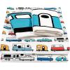 imageCamco Life is Better at The Campsite QueenSize Bed Sheets  Set Includes 1 Fitted 1 Flat Sheet and 2 Pillow Cases  Blue RV Print 53298Multicolor