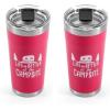 imageCamco Life is Better at The Campsite Tumbler  Heavy Duty Double Wall Vacuum Insulation  Crafted of 188 Stainless Steel  Unique Life is Better at The Campsite Design on Cool Blue  30oz 53058Coral Pink