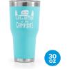 imageCamco Life is Better at The Campsite Tumbler  Heavy Duty Double Wall Vacuum Insulation  Crafted of 188 Stainless Steel  Unique Life is Better at The Campsite Design on Cool Blue  30oz 53058Cool Blue