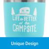 imageCamco Life is Better at The Campsite Tumbler  Heavy Duty Double Wall Vacuum Insulation  Crafted of 188 Stainless Steel  Unique Life is Better at The Campsite Design on Cool Blue  30oz 53058Cool Blue