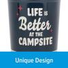 imageCamco Life is Better at The Campsite Tumbler  Heavy Duty Double Wall Vacuum Insulation  Crafted of 188 Stainless Steel  Unique Life is Better at The Campsite Design on Cool Blue  30oz 53058TanRed Stripes