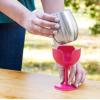imageCamco Life is Better at The Campsite Wine Tumbler  Heavy Duty Double Wall Vacuum Insulation  Crafted of 188 Stainless Steel  Features Removable Navy ampamp Peach Stems  2Pk 8ozEach 51917Blue and Pink
