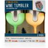 imageCamco Life is Better at The Campsite Wine Tumbler  Heavy Duty Double Wall Vacuum Insulation  Crafted of 188 Stainless Steel  Features Removable Navy ampamp Peach Stems  2Pk 8ozEach 51917Green and Yellow