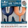 imageCamco Life is Better at The Campsite Wine Tumbler  Heavy Duty Double Wall Vacuum Insulation  Crafted of 188 Stainless Steel  Features Removable Navy ampamp Peach Stems  2Pk 8ozEach 51917Navy and Peach