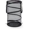 imageCamco Pop Collapsible Mesh Hamper Basket with HandlesEasy to Store and Clean Perfect for Travel Dorms and More Minimizes Moisture Caused Laundry OdorsBlack 51977One Size Pack of 2
