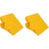 imageCamco Camper ampamp RV Wheel Chock with Rope  Keeps Trailer inPlace to Safely Unhitch or Park  Compatible with Wheels Up to 26 in Diameter ampamp Molded of HeavyDuty Hard Plastic  2Pack  44471Super Wheel Chock