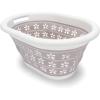 imageCamco Collapsible Laundry Basket  Features Simple PopOpen ampamp CollapseDown Design  Waterproof for Easy CleanUp  Measures 145 x 1975 x 2510 CollapsedExpanded Taupe ampamp White 5195110 inches tall expanded