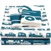 imageCamco Life is Better at The Campsite QueenSize Bed Sheets  Set Includes 1 Fitted 1 Flat Sheet and 2 Pillow Cases  Blue RV Print 53298Blue Rv Print