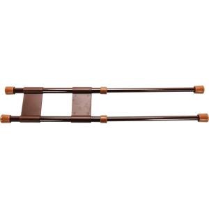 imageCamco 17quot Double RV Cupboard Bar Holds Food and Drinks in Place During Travel Prevents Messy Spills Spring Loaded and Extends Between 10quot and 17quot  Brown  44096
