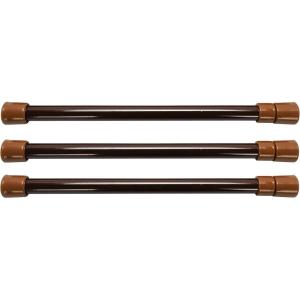 imageCamco 17quot RV Cupboard Bars  3 pack Holds Food and Drinks in Place During Travel Prevents Messy Spills Spring Loaded and Extends Between 10quot and 17quot  Brown  4406610 Inches  17 Inches