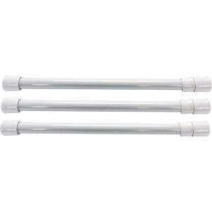 imageCamco 17quot RV Cupboard Bars  3 pack Holds Food and Drinks in Place During Travel Prevents Messy Spills Spring Loaded and Extends Between 10quot and 17quot  Gray  44065