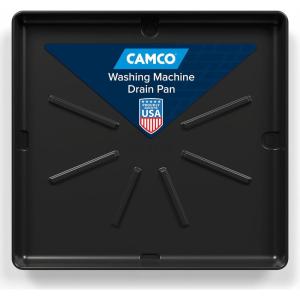 imageCamco 20784 Low Profile Washing Machine Drain Pan with PVC Fitting 30 Inch x 34 Inch Graphite  Protects Your Floors from Washing Machine Leaks  Easy to Usegraphite