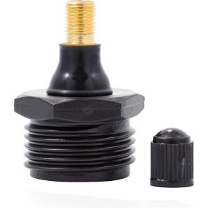 imageCamco 36133 Black RV Plastic Blow Out Plug with Schrader Valve
