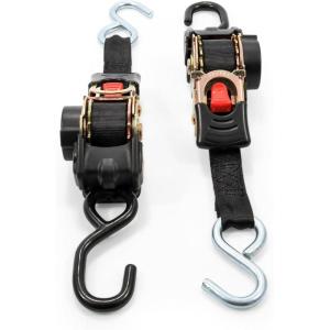 imageCamco 50033 Retractable Transom Tie Down Straps 1 Width 6 Dual Hooks Black