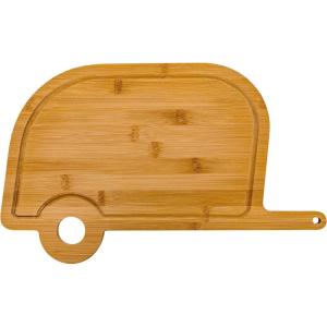 imageCamco Life is Better at The Campsite Retro RV Shaped Bamboo Wood Cutting Board for Food PrepDoesnt Dull Knives Resists Moisture 53089