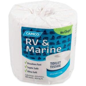 imageCamco Marine ampamp RV Toilet Paper  4Rolls  1Ply Quick Dissolve RV ampamp Marine Septic Safe Bath Tissue  Dye ampamp Fragrance Free  280 Sheets Per Roll 402751 sheet Pack of 1