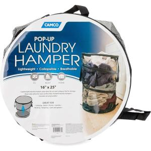 imageCamco Pop Collapsible Mesh Hamper Basket with HandlesEasy to Store and Clean Perfect for Travel Dorms and More Minimizes Moisture Caused Laundry OdorsBlack 51977One Size