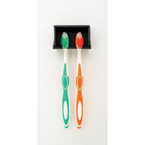imageCamco PopAToothbrush Wall Mounted Toothbrush Holder  Guards Against Dust and Other Particles  Vented for Quick Drying  DoubleSided Tape for Permanent Mounting 57206Black