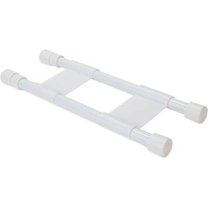 imageCamco RV Cupboard Double Bar  Adjustable SpringLoaded Tension Bars Compress and Extend in Size from 10 to 17inches  White 44093