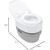 imageCamco 53Gallon Portable Toilet  Features Detachable Holding Tank wSealing Slide Valve ampamp BellowType Flush  Easy Transport wCompact Lightweight Design ampamp Carry Handle  Gray 41541Premium 53Gal Travel Toilet