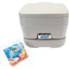 imageCamco 53Gallon Portable Toilet  Features Detachable Holding Tank wSealing Slide Valve ampamp BellowType Flush  Easy Transport wCompact Lightweight Design ampamp Carry Handle  Gray 41541Standard 26Gal Travel Toilet