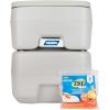 imageCamco 53Gallon Portable Toilet  Features Detachable Holding Tank wSealing Slide Valve ampamp BellowType Flush  Easy Transport wCompact Lightweight Design ampamp Carry Handle  Gray 41541Standard 53Gal Travel Toilet