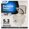 imageCamco 53Gallon Portable Toilet  Features Detachable Holding Tank wSealing Slide Valve ampamp BellowType Flush  Easy Transport wCompact Lightweight Design ampamp Carry Handle  Gray 41541Standard 53Gal Travel Toilet