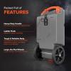 imageCamco Rhino 36Gallon Portable RV Tote Tank  Features 2 Steerable NoFlat Front Wheels ampamp Builtin Gate Valve  Includes Removable 24quot Tow Bar 3 Sewer Hose ampamp More RV Accessories 3900721 Gallon