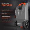 imageCamco Rhino 36Gallon Portable RV Tote Tank  Features 2 Steerable NoFlat Front Wheels ampamp Builtin Gate Valve  Includes Removable 24quot Tow Bar 3 Sewer Hose ampamp More RV Accessories 3900728 Gallon