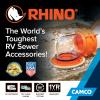 imageCamco RhinoFlex Clear RV Sewer Hose Elbow with 4in1 Adapter  Features a 360Degree Fitting Rotation and Builtin Gasket for OdorTight Protection  Fits 4 Sizes of Dump Station Inlets 39736One Size