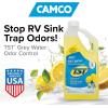 imageCamco TST CamperRV Grey Water Odor Control  Removes Grease Buildup in Gray Water Tank Sink ampamp Shower Drains  4oz Treats 40Gal Holding Tank  Safe Septic Tank Treatment  Lemon 64 oz 40256Lemon