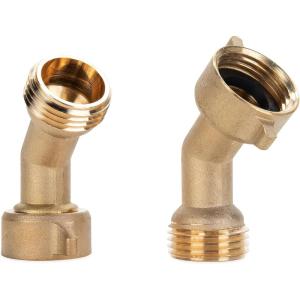 imageCamco 45 Degree Hose Elbow  Eliminates Stress and Strain On RV Water Intake Hose Fittings Solid Brass  2Pack 2260745 Degree Hose Elbow