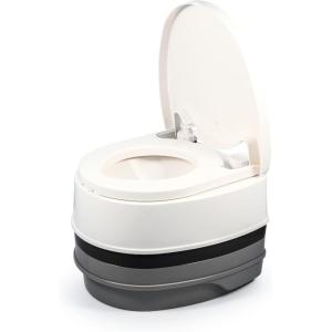 imageCamco 53Gallon Portable Toilet  Features Detachable Holding Tank wSealing Slide Valve ampamp BellowType Flush  Easy Transport wCompact Lightweight Design ampamp Carry Handle  Gray 41541Premium 26Gal Travel Toilet