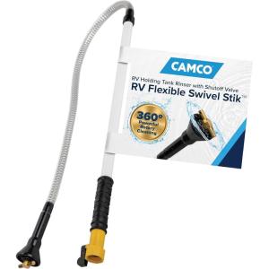imageCamco CamperRV Holding Tank Swivel Stik Rinser  Features Powerful Rotary Cleaning Action ampamp 34Inches of Flexible Reach  EasytoUse RV Black Tank Cleaner 40074Flexible Swivel Stik Tank Rinser
