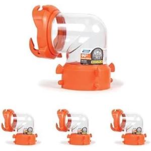 imageCamco RhinoFLEX Clear 45Degree CamperRV Sewer Hose Swivel Fitting  Features a Swivel Lug Fitting ampamp a 4Prong Bayonet Fitting  Made of HeavyDuty Resin 39847Clear