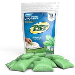 imageCamco TST MAX RV Toilet Treatment DropINs  Control Unwanted Odors and Break Down Waste and Tissue  Septic Tank Safe  Lavender Scent  30pack 41553Fresh