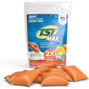 imageCamco TST MAX RV Toilet Treatment DropINs  Control Unwanted Odors and Break Down Waste and Tissue  Septic Tank Safe  Lavender Scent  30pack 41553Orange