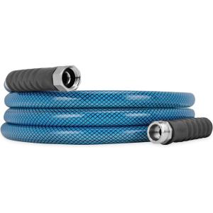 imageCamco TastePURE 50Foot Premium Drinking Water Hose  Features a HeavyDuty Reinforced PVC Construction Machined Fittings with Strain Relief Ends and has a 58Inch Inside Diameter 2100910 Feet