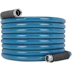 imageCamco TastePURE 50Foot Premium Drinking Water Hose  Features a HeavyDuty Reinforced PVC Construction Machined Fittings with Strain Relief Ends and has a 58Inch Inside Diameter 2100925Foot