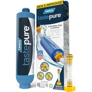 imageCamco Tastepure Sediment PreFilter for RV Water Filter  Features 20Micron Water Filter System ampamp Provides First Stage of Water Filtration  Extends the Life of Inline Water Filters 40048Standard Filter