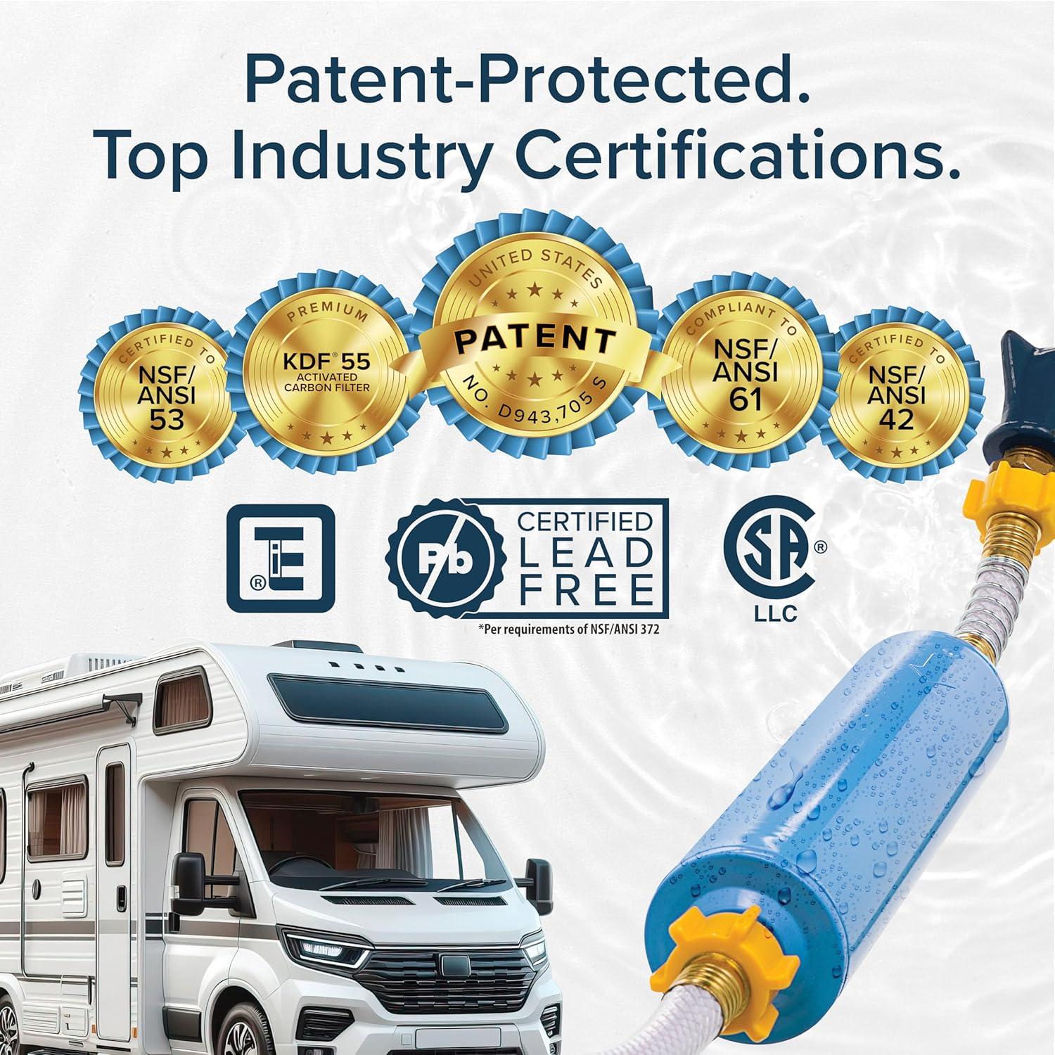 imageCamco Tastepure CamperRV Water Filter  Inline Water Filter Reduces Bad Taste Odor Chlorine ampamp Sediment  Ideal for RVs Campers Travel Trailers Boats  Made in the USA  400414 Count Pack of 1