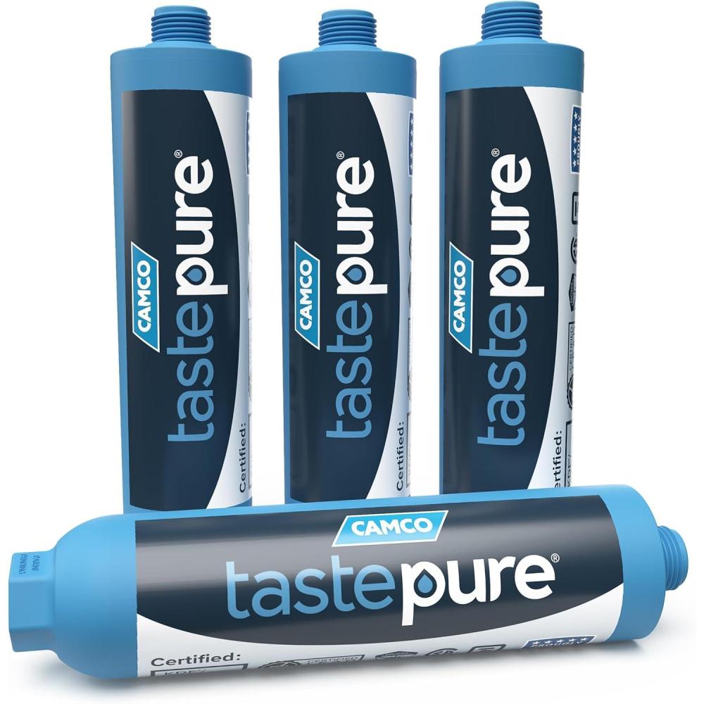imageCamco Tastepure CamperRV Water Filter  Inline Water Filter Reduces Bad Taste Odor Chlorine ampamp Sediment  Ideal for RVs Campers Travel Trailers Boats  Made in the USA  400414 Count Pack of 1
