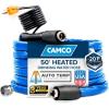 imageCamco 12Ft Heated Water Hose for RV  Water Line Freeze Protection Down to 40FC  Features EnergySaving Thermostat ampamp Includes Adapter for Connection to Either End of Hose 2292120Degree