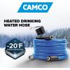 imageCamco 12Ft Heated Water Hose for RV  Water Line Freeze Protection Down to 40FC  Features EnergySaving Thermostat ampamp Includes Adapter for Connection to Either End of Hose 2292120Degree