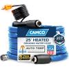imageCamco 12Ft Heated Water Hose for RV  Water Line Freeze Protection Down to 40FC  Features EnergySaving Thermostat ampamp Includes Adapter for Connection to Either End of Hose 2292120Degree