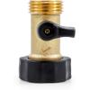 imageCamco 20222 Brass Connector Straight Stainless Steel Shutoff Valve and Easy Grip HandlesEasily Connects to Standard Water Hose 2022Brass Shut Off Valve
