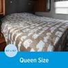 imageCamco 53441 Life is Better at The Campsite Plush Fleece Blanket Queen Size  Keeps You Warm While at Home Camping or on Picnics  Machine Washable  Features a Brand RV Print Autumn GoldGreige