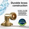 imageCamco 90Degree Hose Elbow For RVs  Solid Brass Construction Certified LeadFree  Features Convenient Easy Grip Connector  For RV Water Hoses Residential Outdoor Faucets ampamp More  2Pack 2250790 Degree Hose Elbow