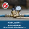 imageCamco Adjustable RVMarine Brass Water Pressure Regulator  Help Stop Damage to RVMarine Appliances Plumbing Fixtures and Hoses  Features Standard Garden Hose Threads for Simple Hookup  40058Water Pressure Regulator